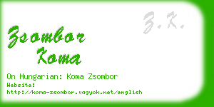 zsombor koma business card
